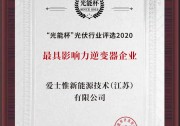 喜訊！愛(ài)士惟斬獲“最具影響力逆變器企業(yè)”